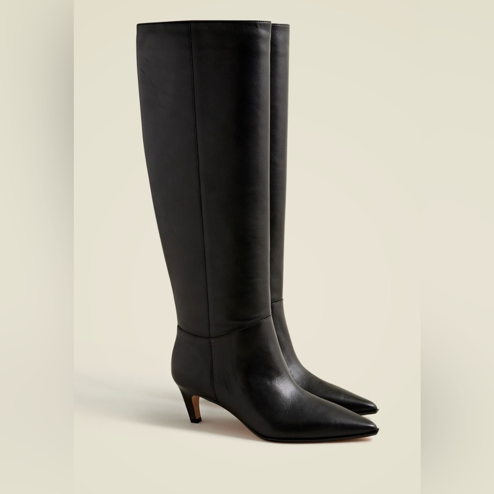 New Stevie Knee High Pull on Leather Boots from JCrew